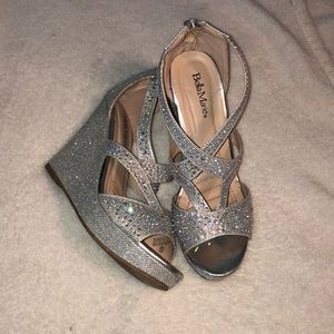 Silver Diamond Heels/ Wedges